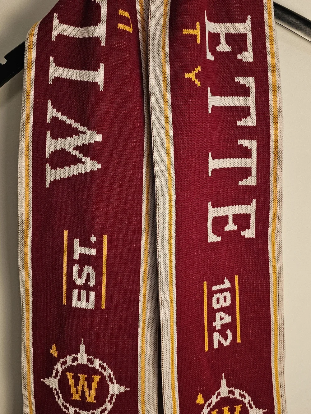 Burgundy and Gold Willamette Universitu Knit Scarf